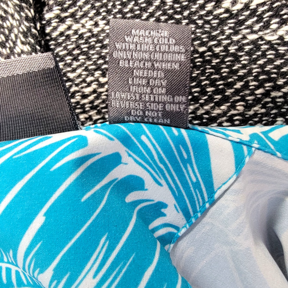 Additions by Chicos Sz 2 (L/12) Light Jacket Teal and White Floral - Picture 6 of 6